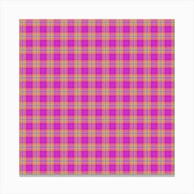 Pink Plaid Fabric 2 Canvas Print