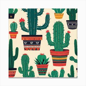 Cactus Pattern 3 Canvas Print