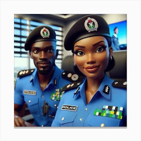 Nigerian Police Officers 2 Canvas Print
