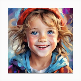 Little Girl With Blue Eyes Canvas Print