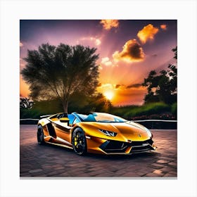 Sunset Lamborghini 7 Canvas Print