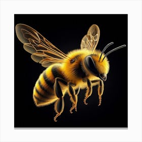 Bee Background Black Canvas Print