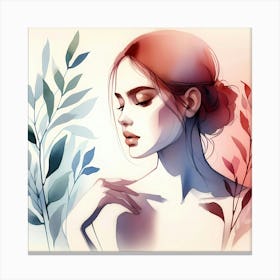 Watercolor Of A Woman 7 Canvas Print