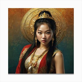 Korean Empress The Magic of Watercolor: A Deep Dive into Undine, the Stunningly Beautiful Asian Goddess Canvas Print