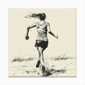 Runner In The Field Canvas Print