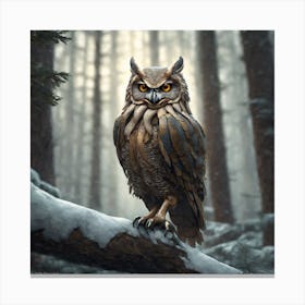 Owl In The Woods 50 Canvas Print