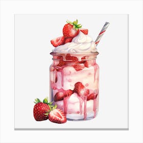 Strawberry Ice Cream Canvas Print