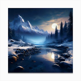 Snowy Landscape Wallpaper Canvas Print