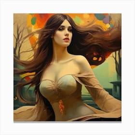 Girl in Art Nouveau Style Art Print Art Print. Canvas Print