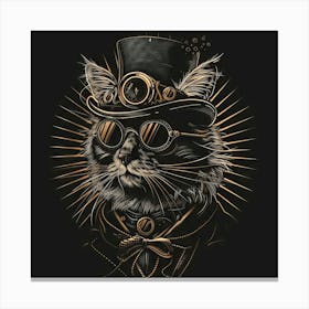 Steampunk Cat 12 Canvas Print
