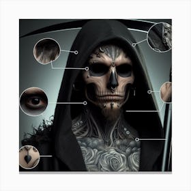 Portrait Of A Skeleton Canvas Print