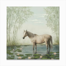 Horse In Pond 2 Canvas Print