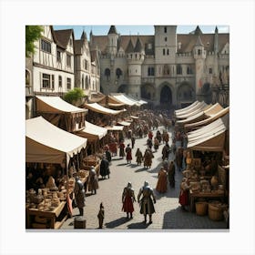 Medieval Market 2 Canvas Print