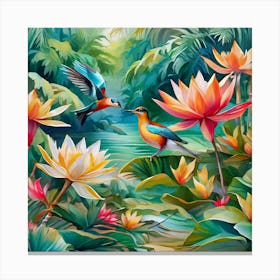 Birds In The Jungle Canvas Print