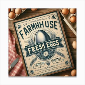 Farmhouse Fresh Eggs 3 Canvas Print