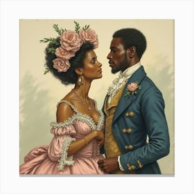 Black Colonial Couple Canvas Print