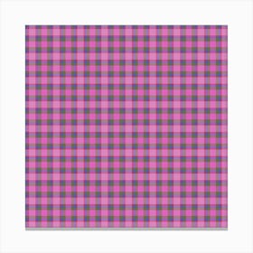 Pink Gingham Fabric 3 Canvas Print