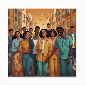 Young People In The City Canvas Print