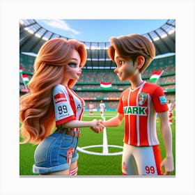 Soccer Couple 3 Canvas Print