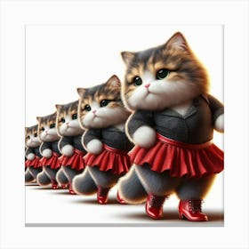 Cute cats dance training Canvas Print