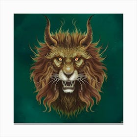 Mythical Lion S Fury Canvas Print