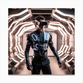 Futuristic Man In Futuristic Suit 32 Canvas Print