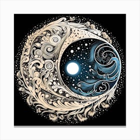 Moon And Stars 9 Canvas Print