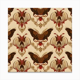 Pheasant Pattern Wallpaper Canvas Print