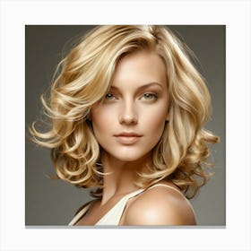Blond Hair Female Blonde Light Golden Color Style Hairstyle Beauty Tresses Locks Mane S (3) Canvas Print