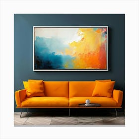 Mock Up Canvas Framed Art Gallery Wall Mounted Textured Print Abstract Landscape Portrait Canvas Print