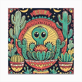 Alien Cactus Canvas Print