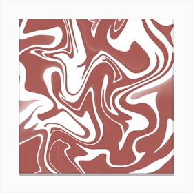 Liquid Abstract Brown and White Swirls - Retro Marble Swirl Lava Lamp Canvas Print