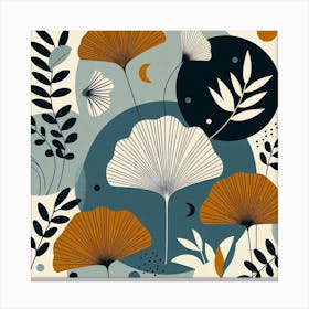 Scandinavian style, Tropical leaves of ginkgo biloba 1 Canvas Print