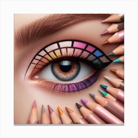 Colorful Eye Make Up Canvas Print