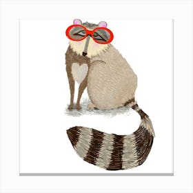 Raccoon wearing Sunglasses Canvas Print