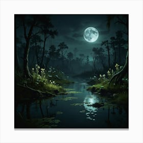 Full Moon In The Forest 9 Canvas Print