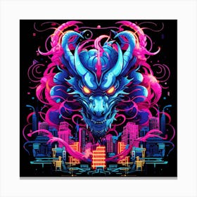 Neon Dragon Canvas Print