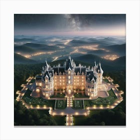 Castle At Night 3 Canvas Print