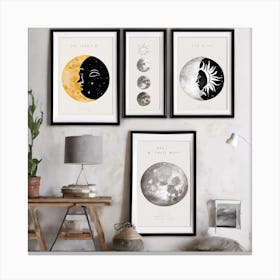 Sun & Moon Print Set by The Printable Studio Canvas Print