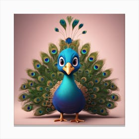 Peacock Baby Canvas Print