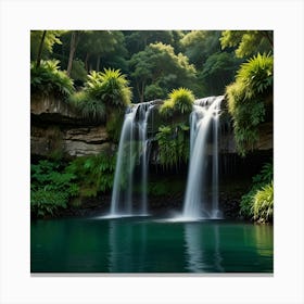 Waterfall In The Forest 1 Canvas Print