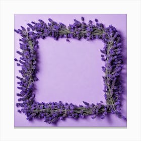 Lavender Flower Frame 3 Canvas Print