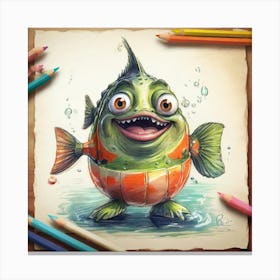 Cartoon Fish 1 Canvas Print