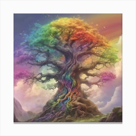 Rainbow Soul Tree Art Print Canvas Print