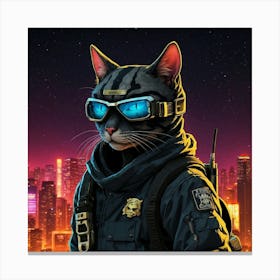 Default A Badass Ninja Cat Named Bitmeow Movie Poster Backgrou 2 Canvas Print