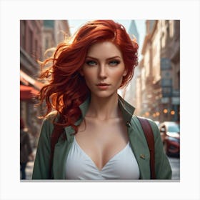 Avengers Red Haired Woman Canvas Print