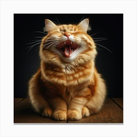 Yawning Cat 2 Canvas Print