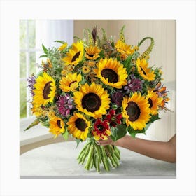 Sunflowers Bouquet Canvas Print