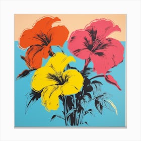 Andy Warhol Style Pop Art Florals 1 Canvas Print