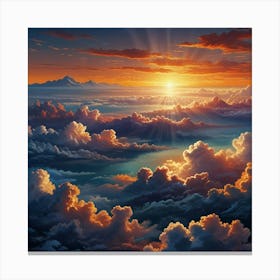 Sunset Over Clouds 3 Canvas Print